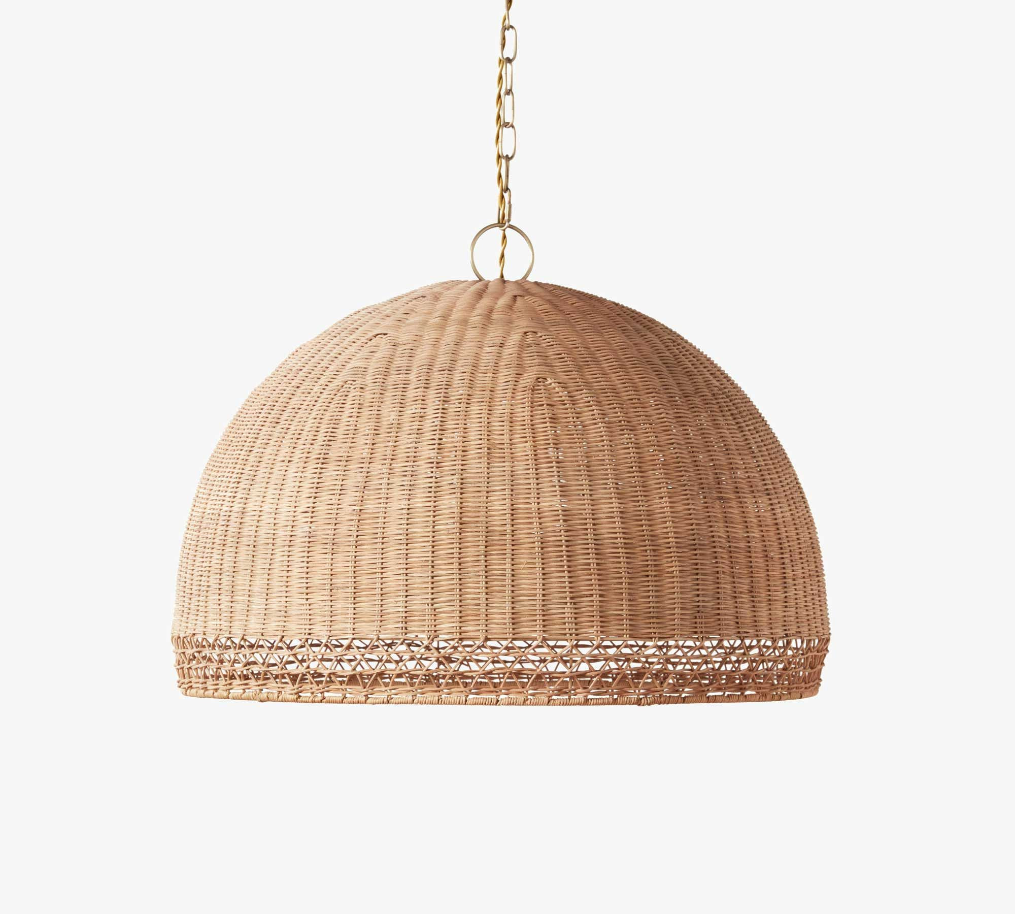 Augustus Round Rattan Pendant (23") | Pottery Barn (US)