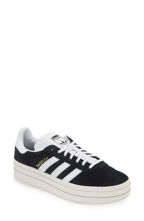 adidas Gazelle Bold Platform Sneaker in Black/White/Core White at Nordstrom, Size 10.5 | Nordstrom