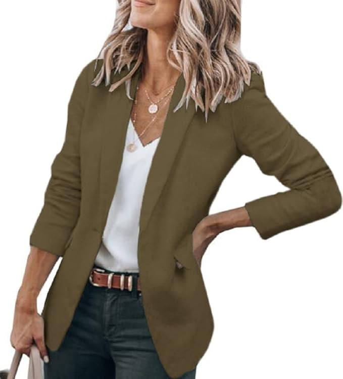Cicy Bell Womens Casual Blazers Open Front Long Sleeve Work Office Jackets Blazer | Amazon (US)