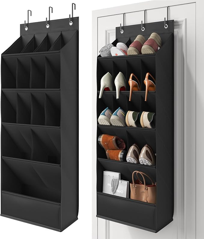 Mefirt Over the Door Shoe Rack for Closet Fit 18+ Pairs, Door Shoe Organizer with Large Breathabl... | Amazon (US)