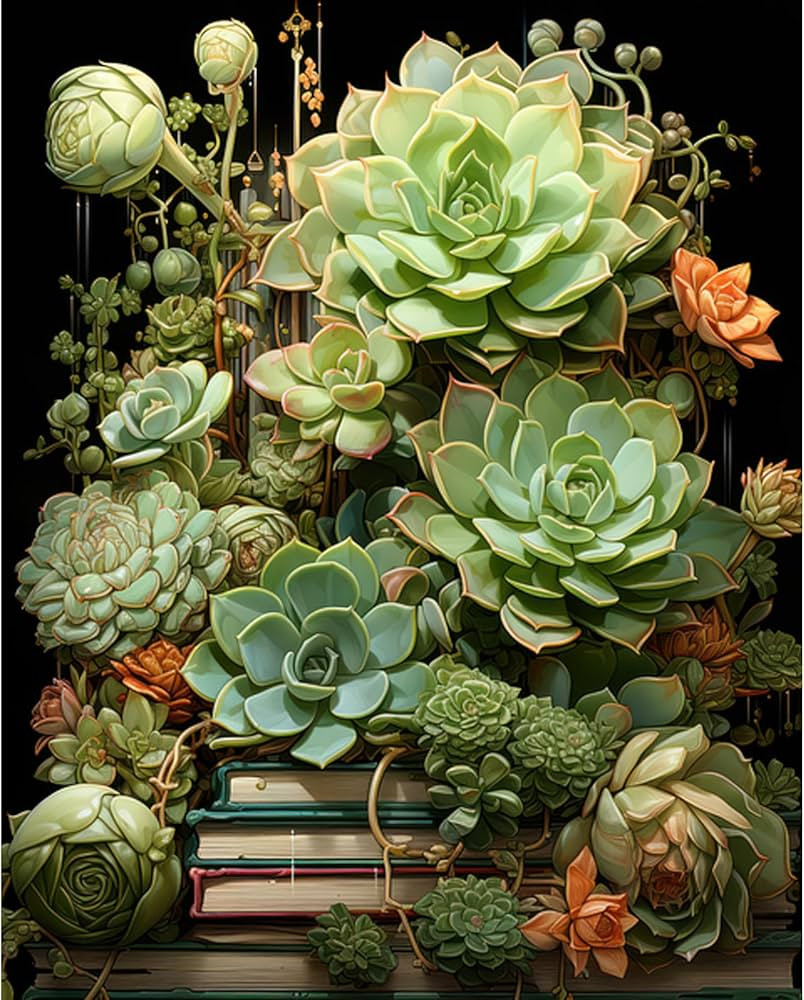 Succulent Plant Paint by Numbers for Adults-Succulent Plant Paint by Numbers,Paint by Numbers for... | Amazon (US)