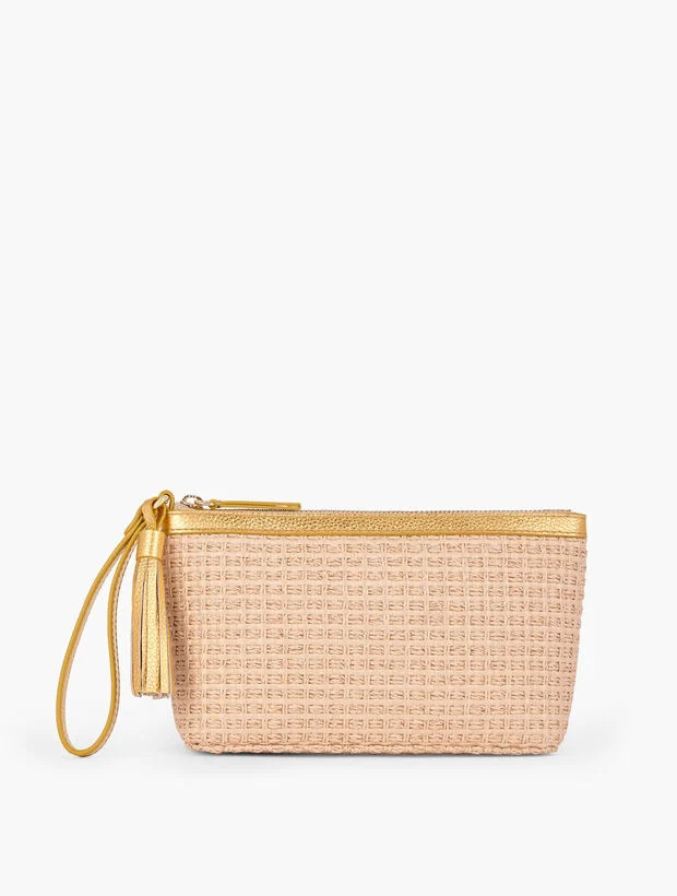 Metallic Straw Flared Wristlet | Talbots