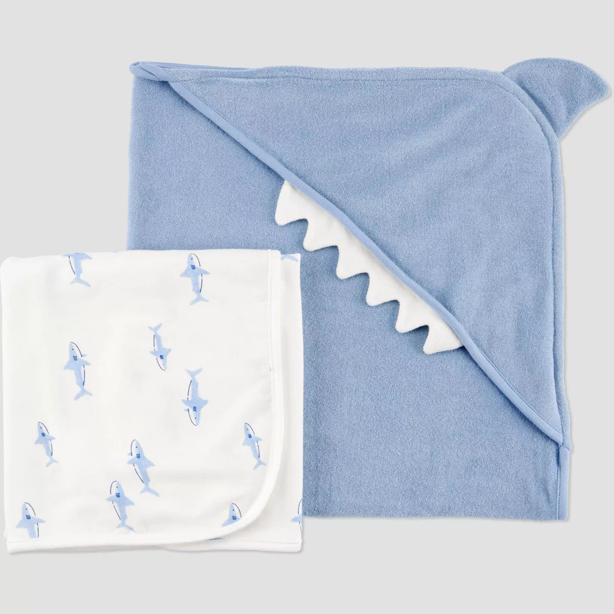 Carter's Just One You®️ Baby 2pk Shark Towel - Blue | Target