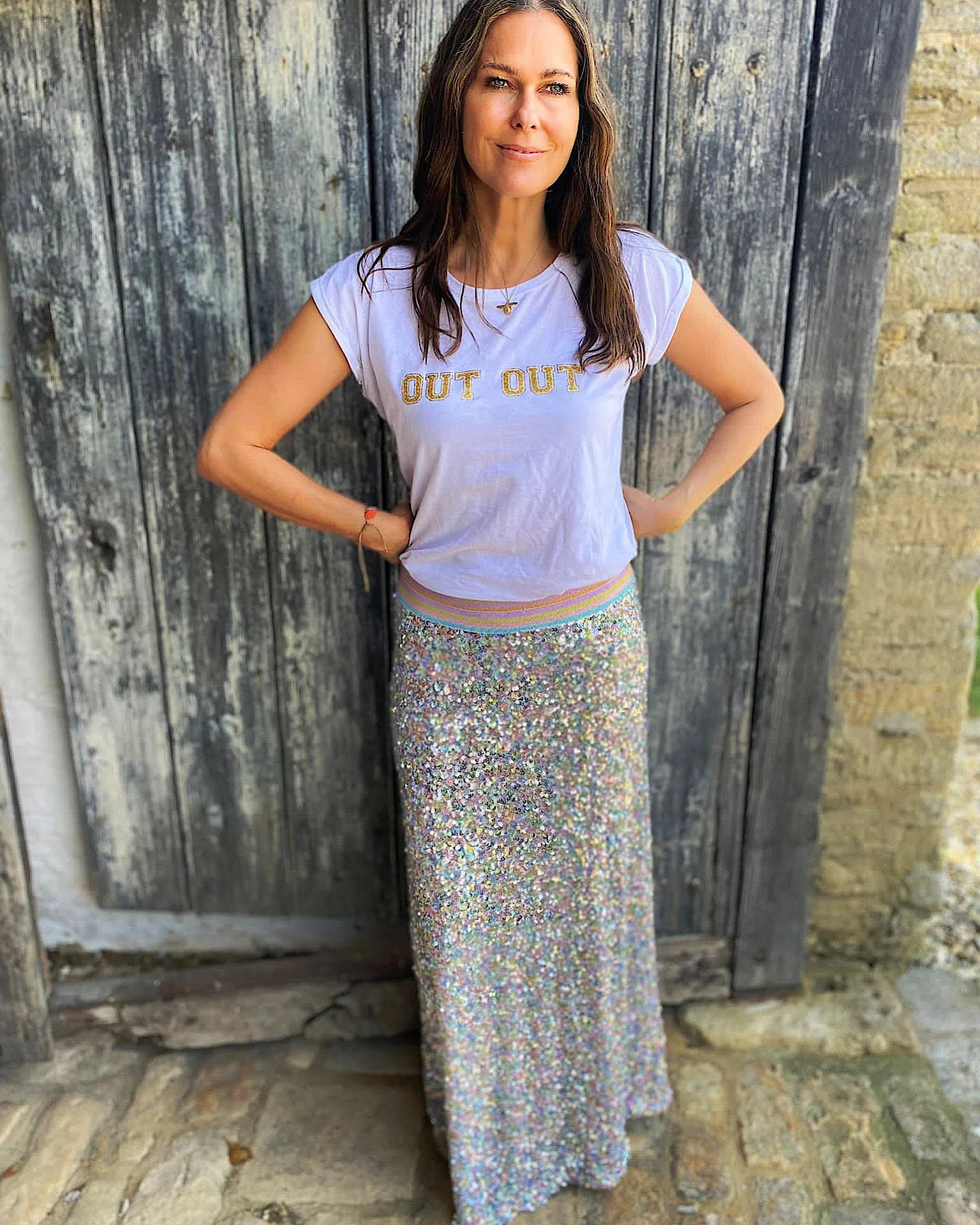 Seline Sequin Skirt Multi | Law and Co