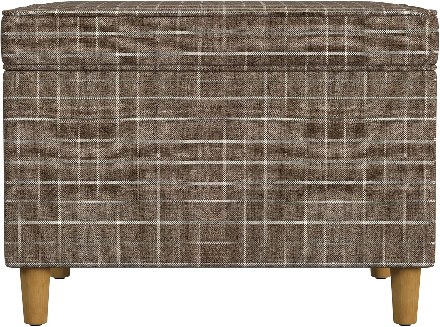 Spatial Order 24" Dinah Collection Storage Ottoman - Brown Windowpane Fabric | Amazon (US)