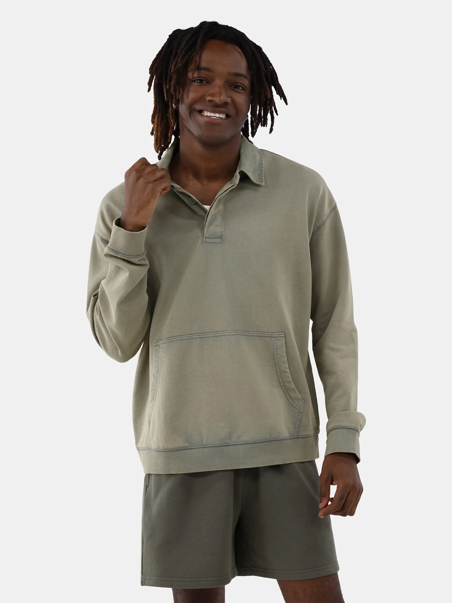 No Boundaries All Gender Knit Long Sleeve Rugby Shirt, Men's Sizes XS-3XL | Walmart (US)