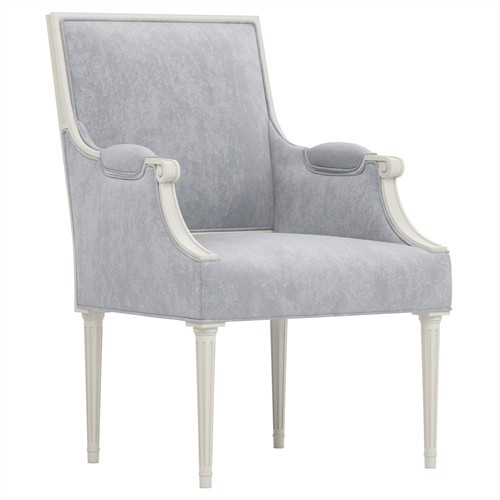 Noelle Coastal Haze Velvet Arm Chair | Kathy Kuo Home