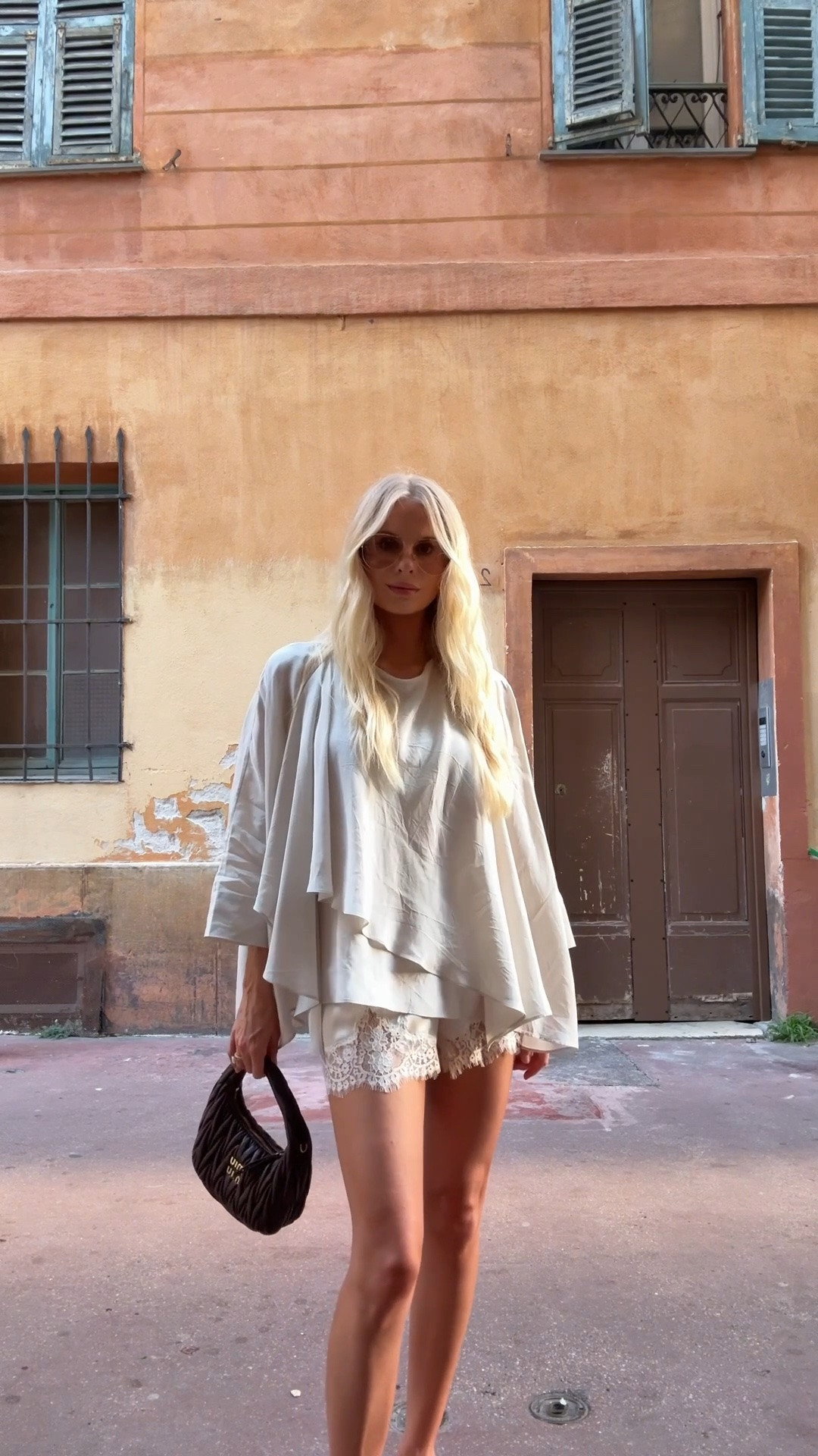 SIZE: small in shorts, shoes tts! Linked sunnies + similar lookalike, earrings and top are older - linked similar! #kathleenpost

cape top styling, vacation outfit, satin lace shorts, lace shorts styling, fall transitional outfit

#LTKootd