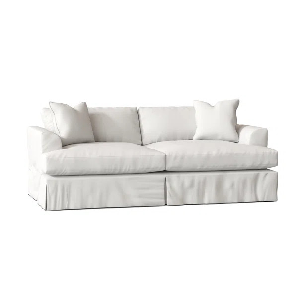 Carly 93'' Recessed Arm Slipcovered Sofa | Wayfair North America