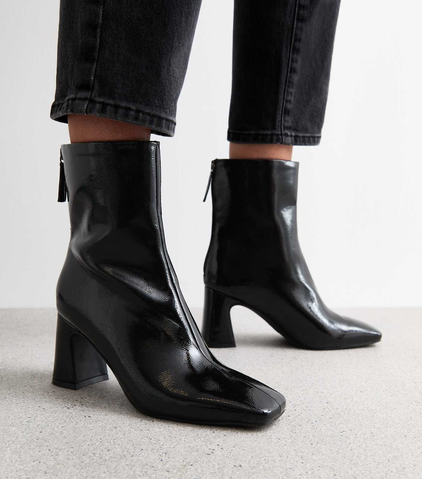 Wide Fit Black Leather-Look Heel Ankle Boots
						
						Add to Saved Items
						Remove from Sa... | New Look (UK)
