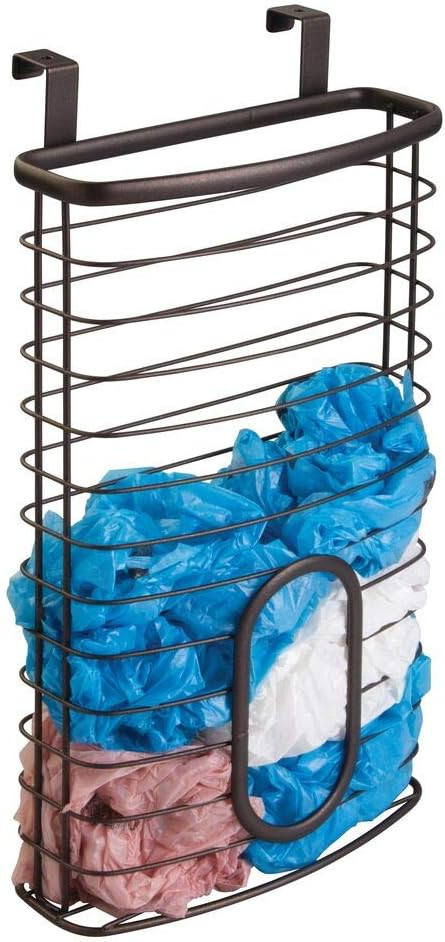 mDesign Metal Over Cabinet Kitchen Storage Organizer Holder or Basket - Hang Over Cabinet Doors i... | Amazon (US)