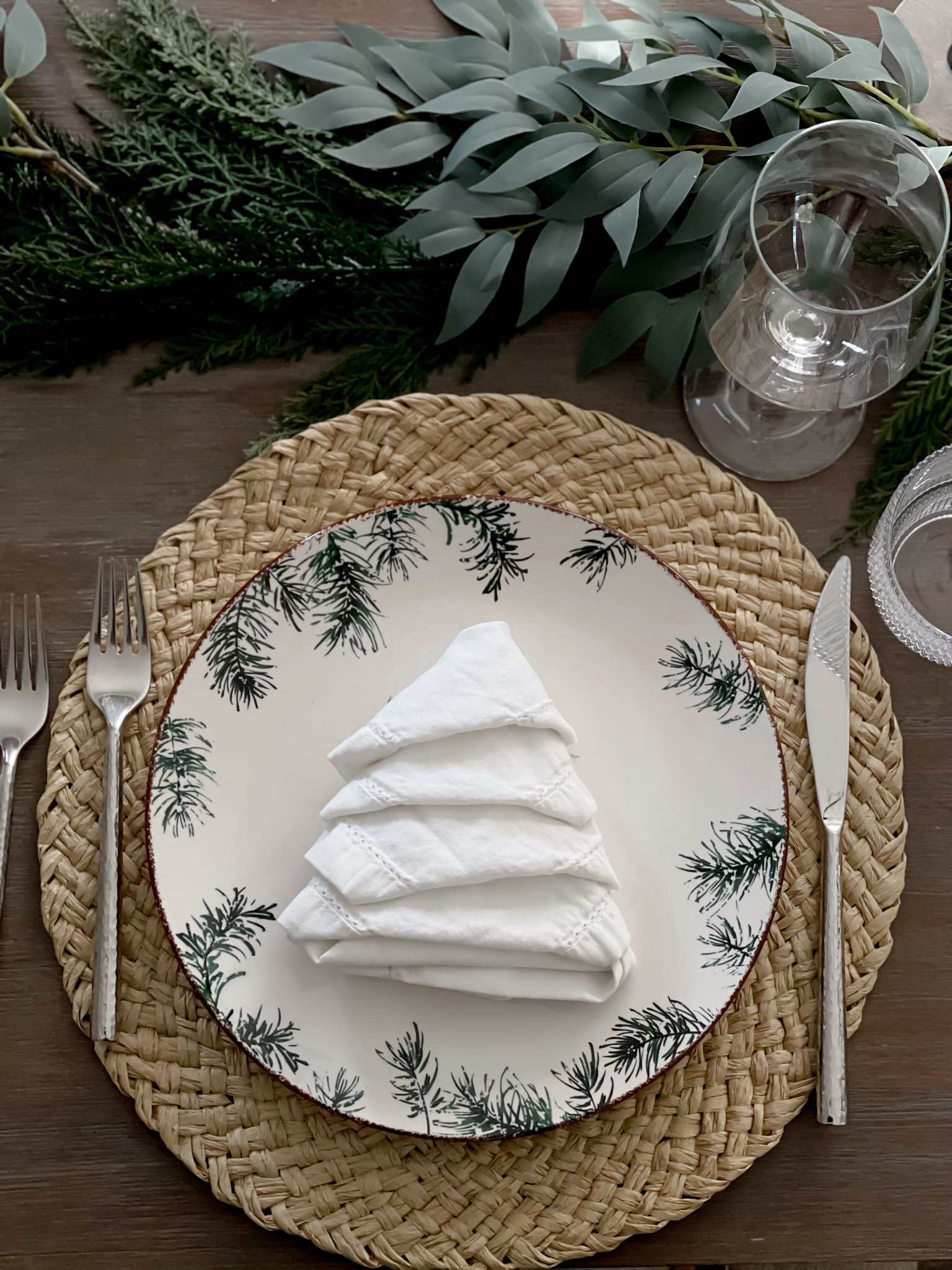 Christmas place setting/ wine glasses/ cocktail glasses/ silverware 

#LTKhome #LTKfindsunder50