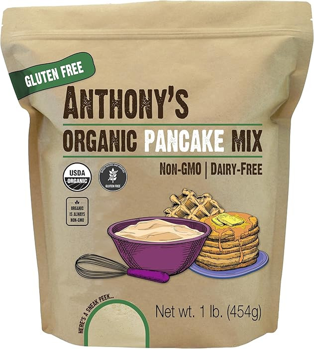 Anthony's Organic Pancake Mix, 1 lb, Dairy Free, Gluten Free, Non GMO | Amazon (US)