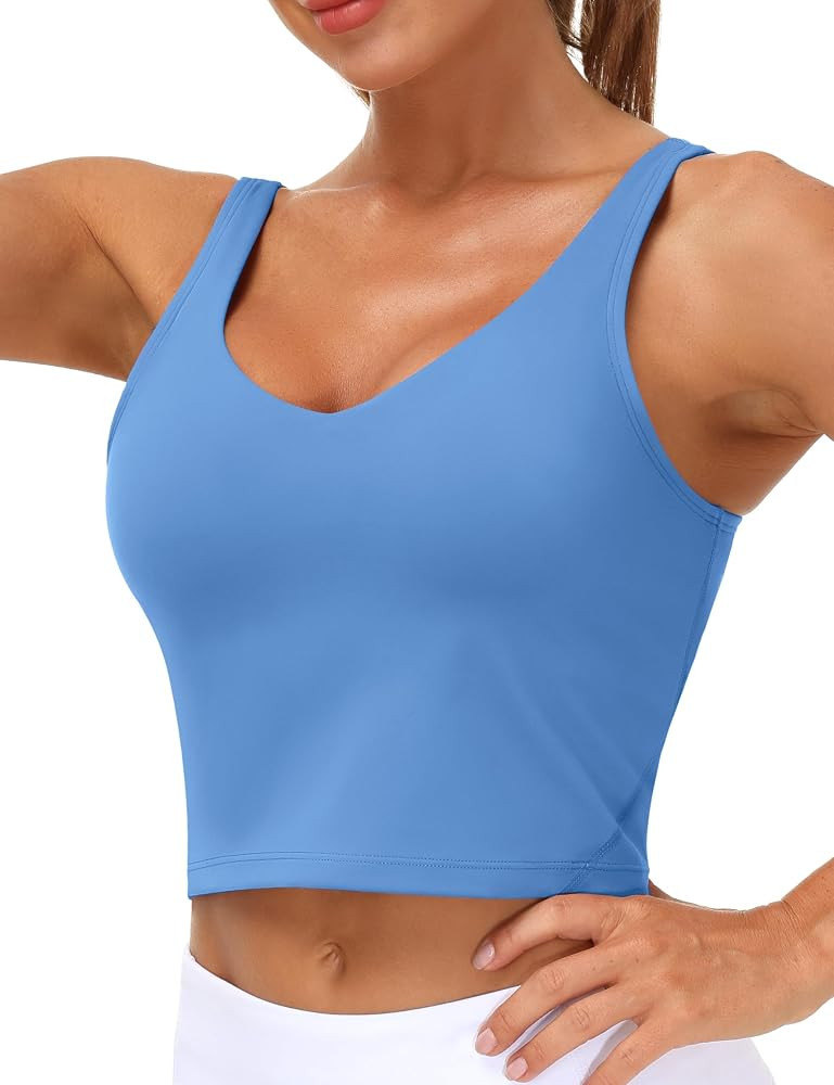 THE GYM PEOPLE Women\u2019s Longline Sports Bra Wirefree Padded Medium Support Yoga Bras Gym Runn... | Amazon (US)