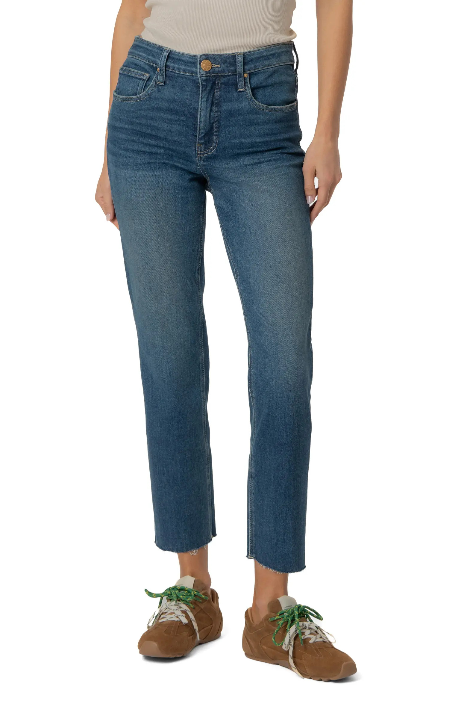 Rachael High Waist Raw Hem Crop Mom Jeans (Women) | Nordstrom | Nordstrom