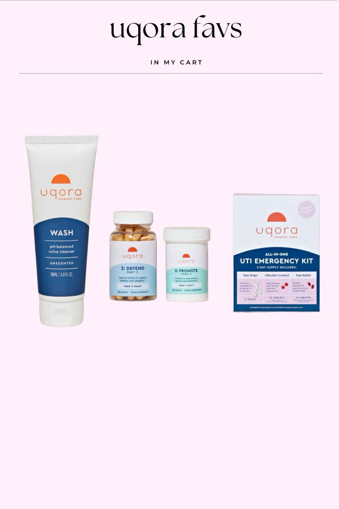 Uqora favs in my cart