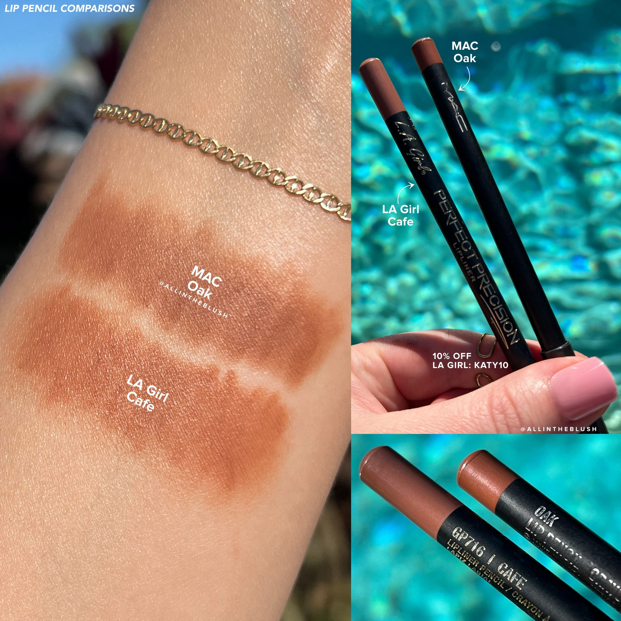 MAC Oak Lip Pencil & LA Girl Cafe Lip Liner Swatches✨

#LTKBeauty