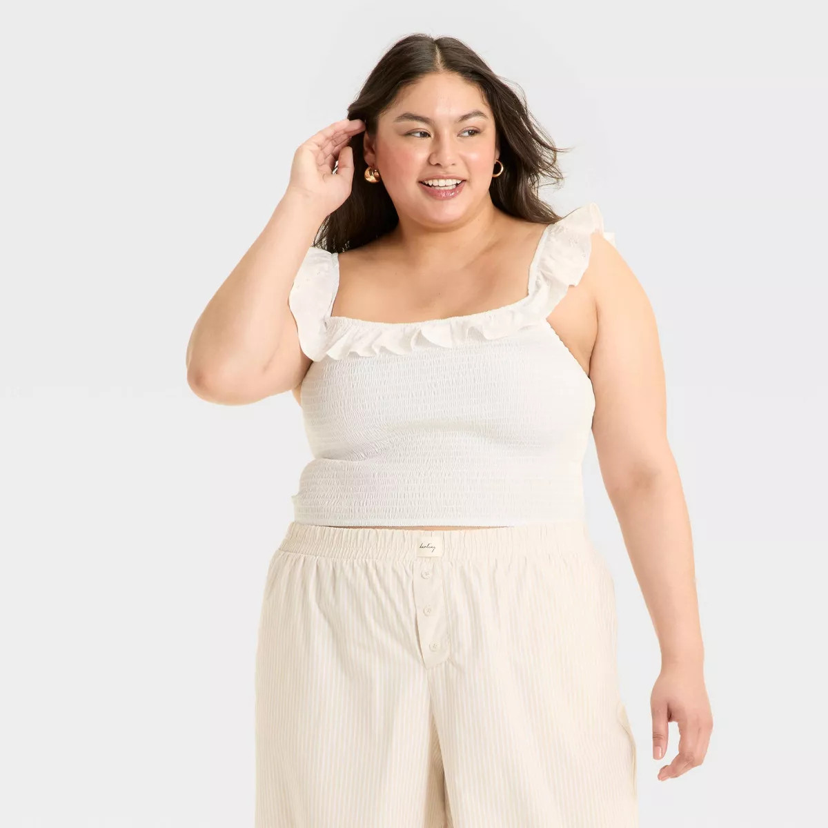 Women's Ruffle Sleeve Smocked Tank Top - Wild Fable™ | Target