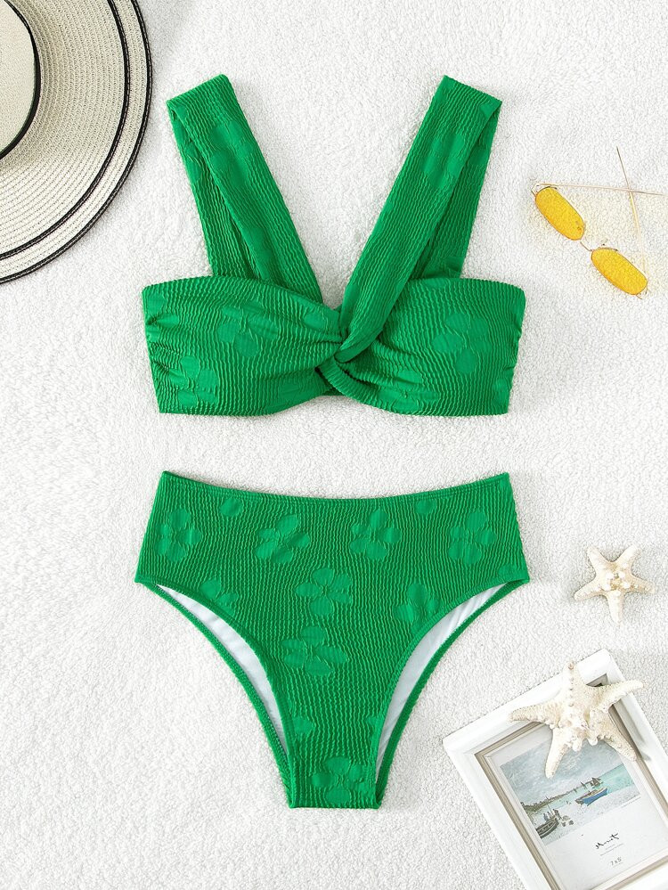 $11.49        
    (1000+)
        
      Floral Jacquard Twist Bikini Swimsuit
       
         ... | SHEIN