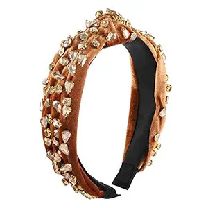 CENAPOG Rhinestone Headbands for Women Velvet Wide Crystal Hair Bands Knot Turban Headband for Gi... | Amazon (US)