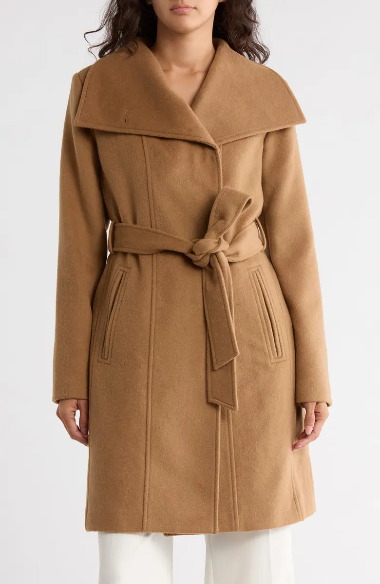 Wool Blend Wrap Coat | Nordstrom Rack