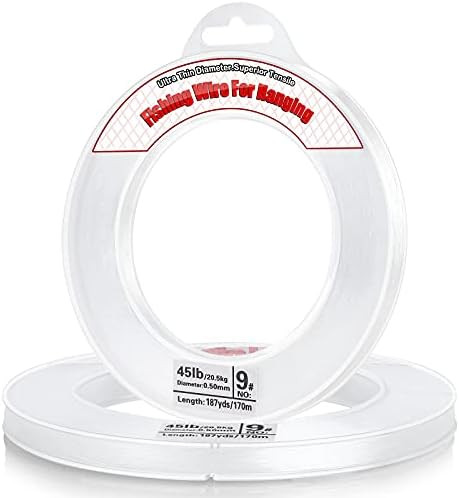Clear Fishing Wire, Acejoz 656FT Fishing Line Clear Invisible Hanging Wire Strong Nylon String Suppo | Amazon (US)