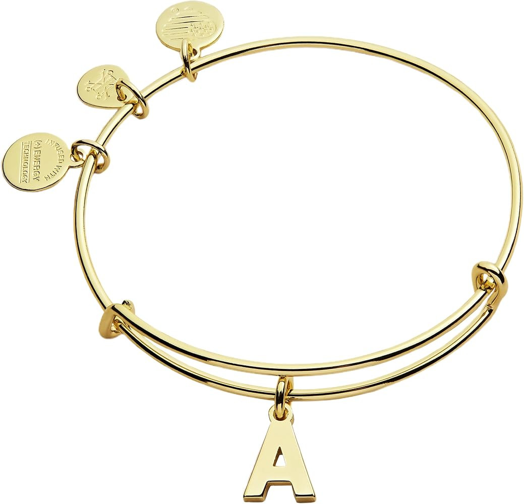 Alex and Ani Expandable Bangle for Women, Initials A to Z Letter Charms, Shiny Finish, 2 to 3.5 i... | Amazon (US)