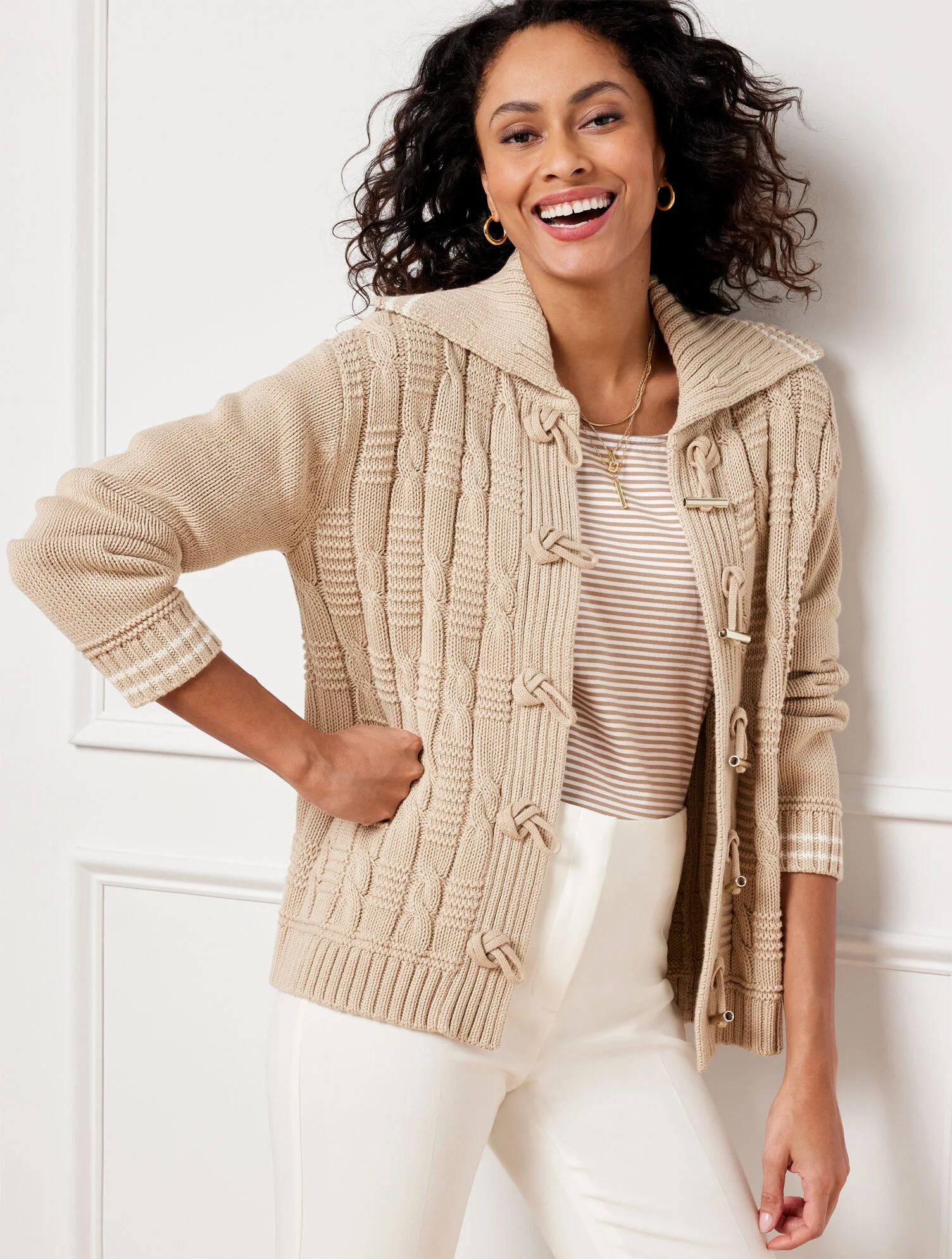 Cable Knit Coatigan - Tipped | Talbots