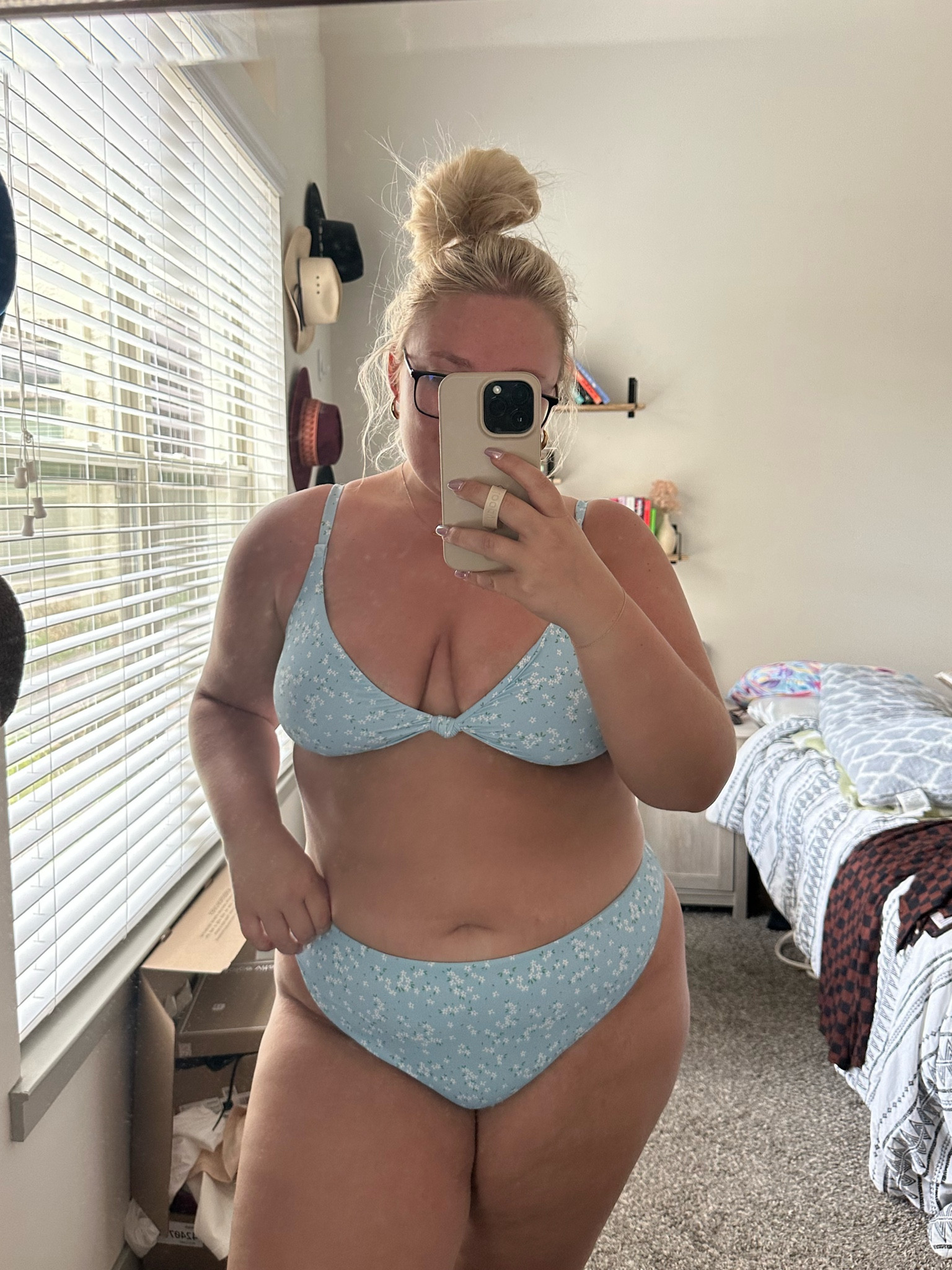 Plus size mid rise bikini with clasp back and adjustable straps! Size 2X in both top and bottom  

#LTKcurves #LTKswim #LTKunder100