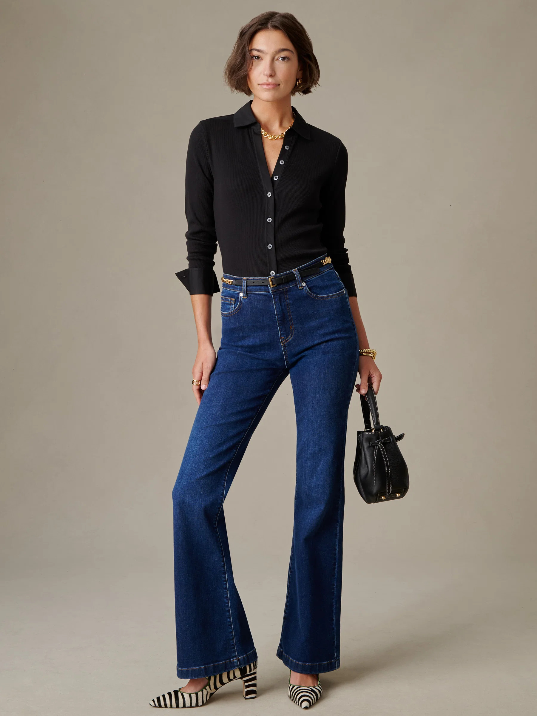 Black Solid Theodora Shirt | Women's Tops | J.McLaughlin | J.McLaughlin