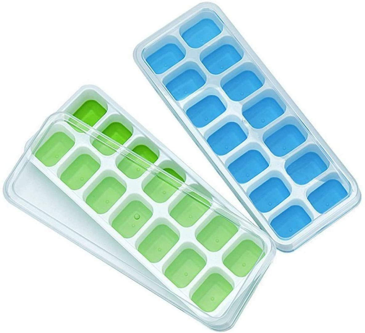 Ice Cube Trays, Silicone Easy-Release and Flexible 14-Ice Trays with Spill-Resistant Removable Li... | Amazon (US)