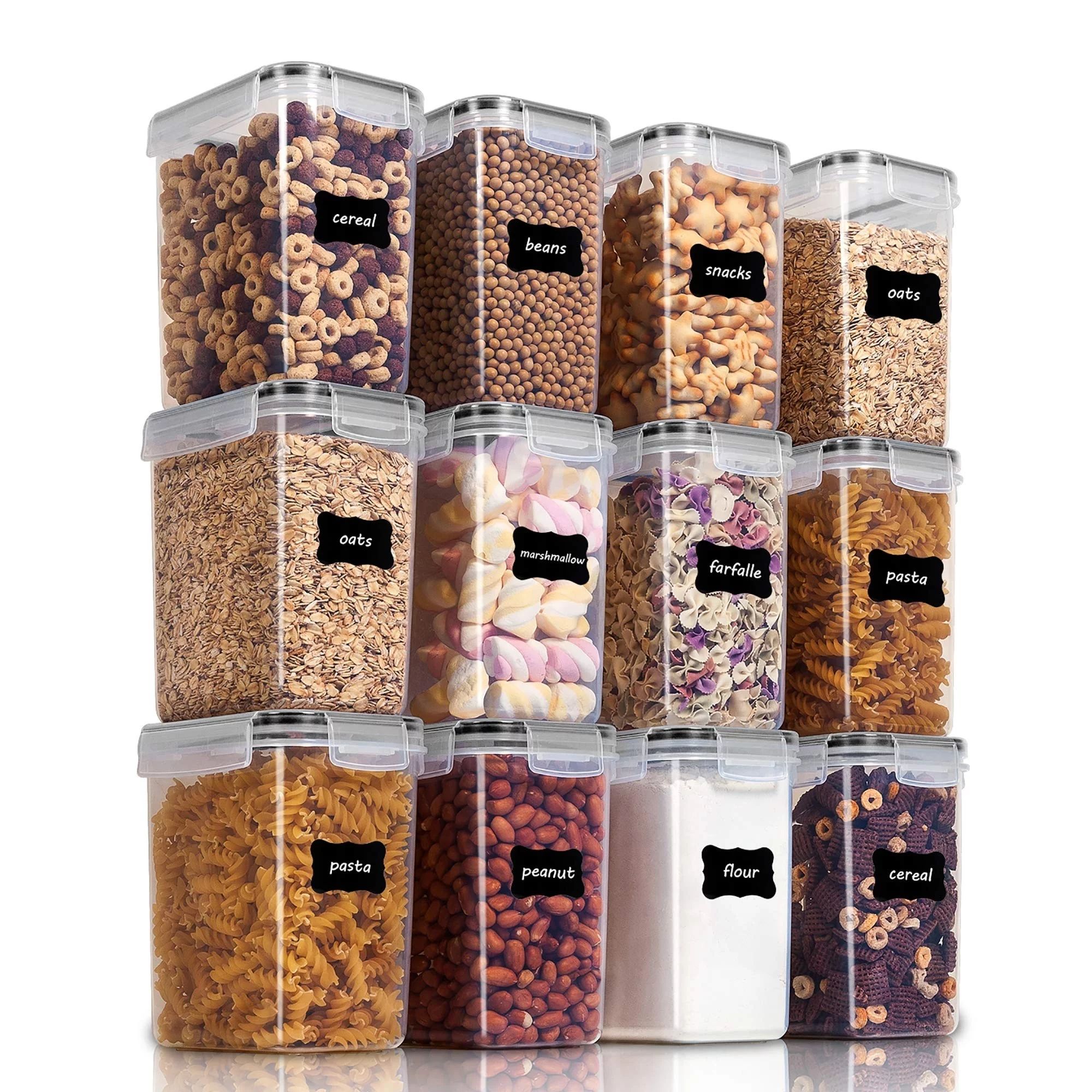 12 PACK Airtight Food Storage Containers, Plastic Canisters for Kitchen Pantry Organization, 1.5q... | Walmart (US)