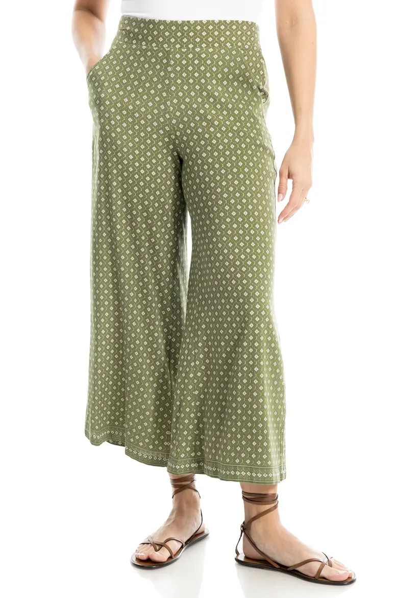MAX STUDIO Wide Leg Pull-On Crop Pants (Women) | Nordstromrack | Nordstrom Rack
