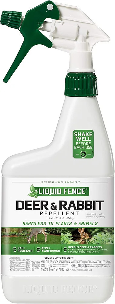 Liquid Fence Deer & Rabbit Repellent Ready-to-Use, 32-Ounce, White | Amazon (US)