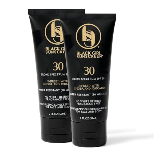 Black Girl Sunscreen SPF 30 for the Face & Body - Moisturizing Sun Protection, SPF 30, Sun Lotion for Women, Ultra Sheer, Travel Size, No White Cast for Melanin Rich Skin - 2 fl oz, 2 Pack | Amazon (US)