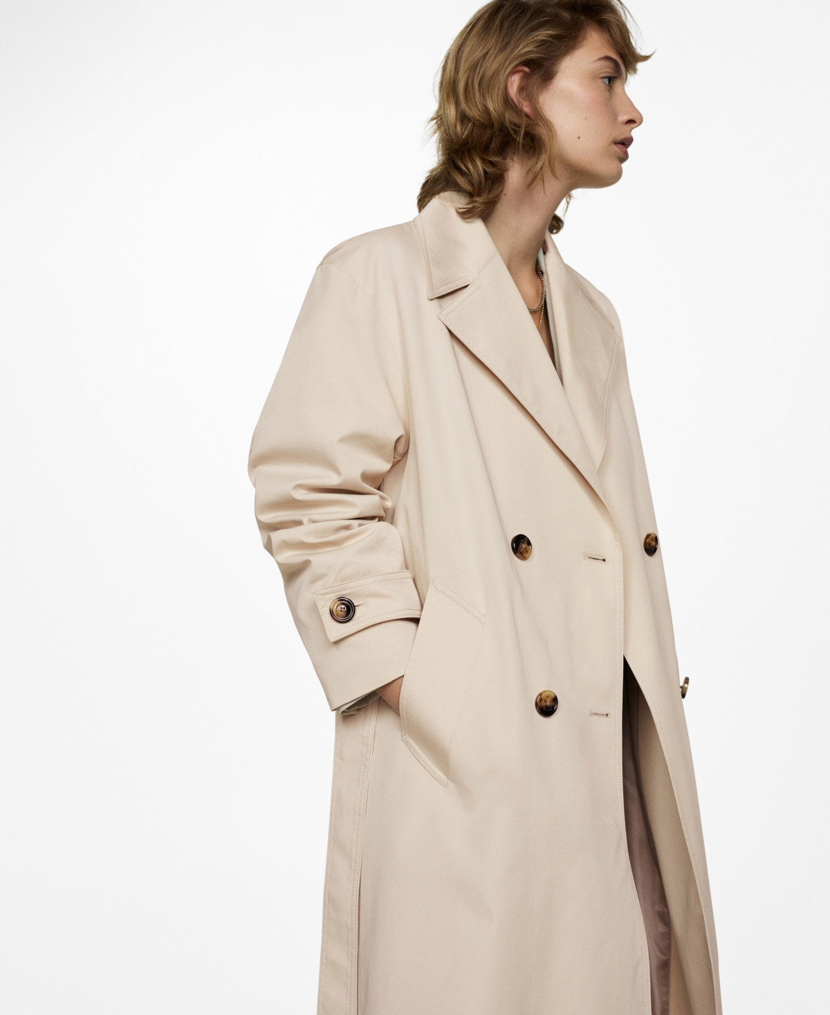 Mango Women's Double-Button Trench Coat - Beige | Macy's