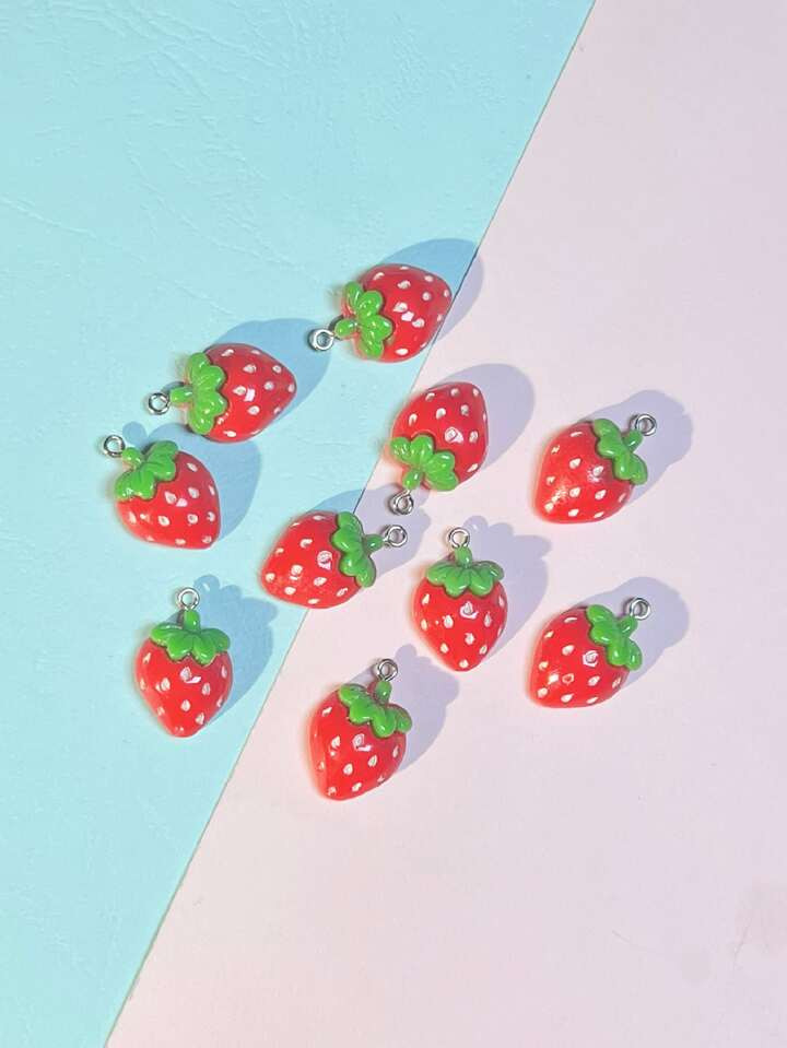 10pcs Strawberry DIY Pendant | SHEIN USA | SHEIN