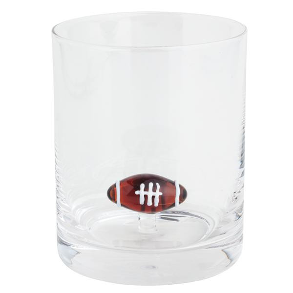 Mud Pie Football Dof Glass in Brown | Mud Pie