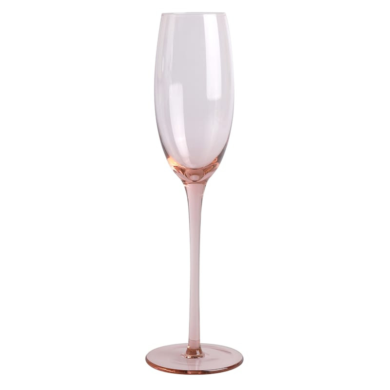 Pink Glass Champagne Flute | At Home