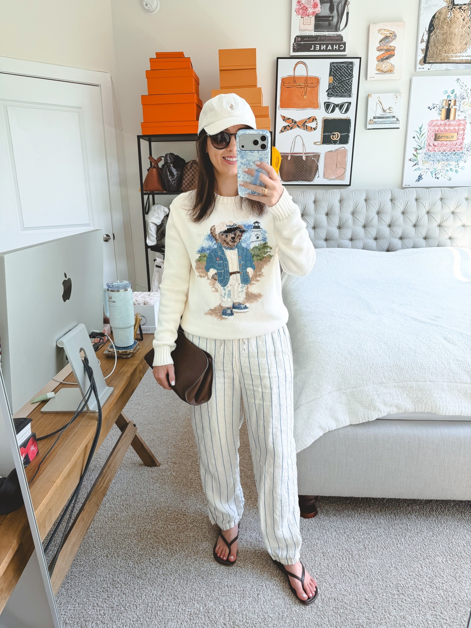 Obsessed with this Ralph Lauren bear sweater. Wearing my fave @jcrew linen pants

#LTKootd #LTKSeasonal