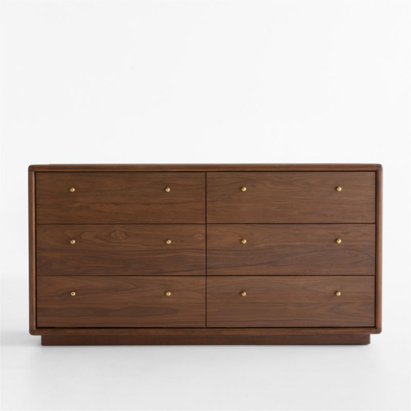 Lafayette 62" Walnut Wood 6-Drawer Dresser + Reviews | Crate & Barrel | Crate & Barrel