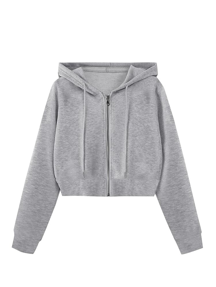 SOFIA'S CHOICE Cropped Zip Up Hoodie Women Long Sleeve Crop Sweatshirts Jackets | Amazon (US)