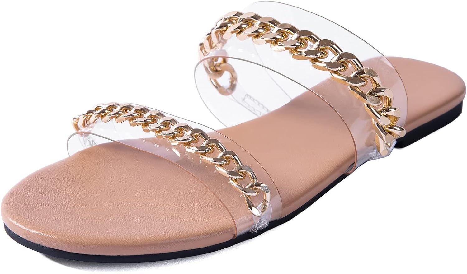 Women Flat Sandals Metal Woven Leather Comfort Walking Thong Ladies Flip Flops Sandals | Amazon (US)