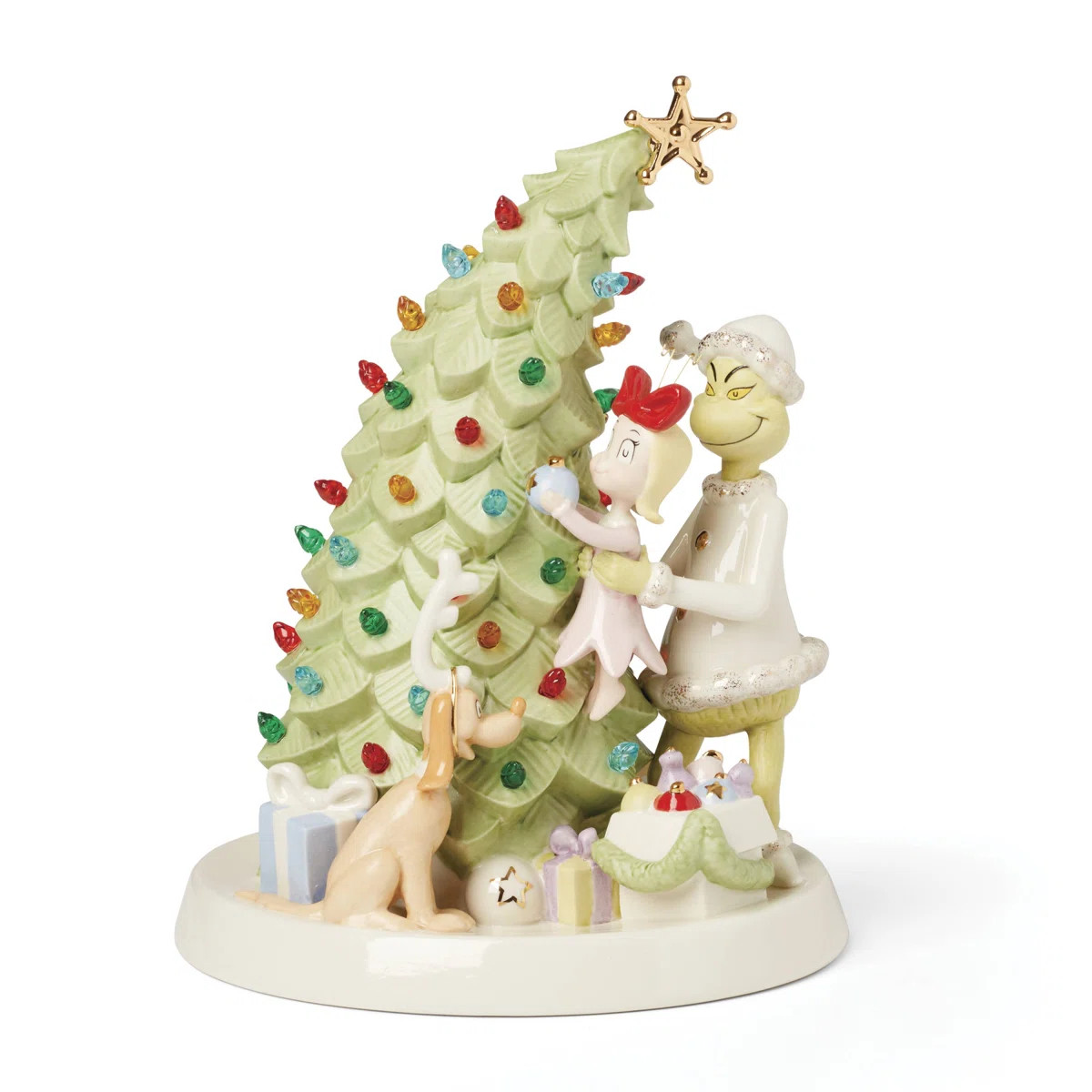 Merry Grinchmas Trimming The Tree Lit Figurine | Wayfair North America