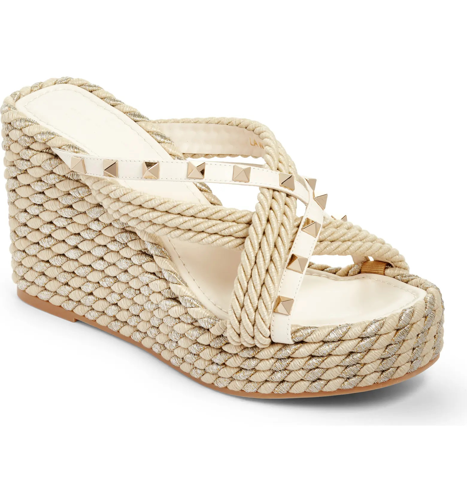 Valentino Rockstud Torchon Espadrille Wedge Sandal | Nordstrom