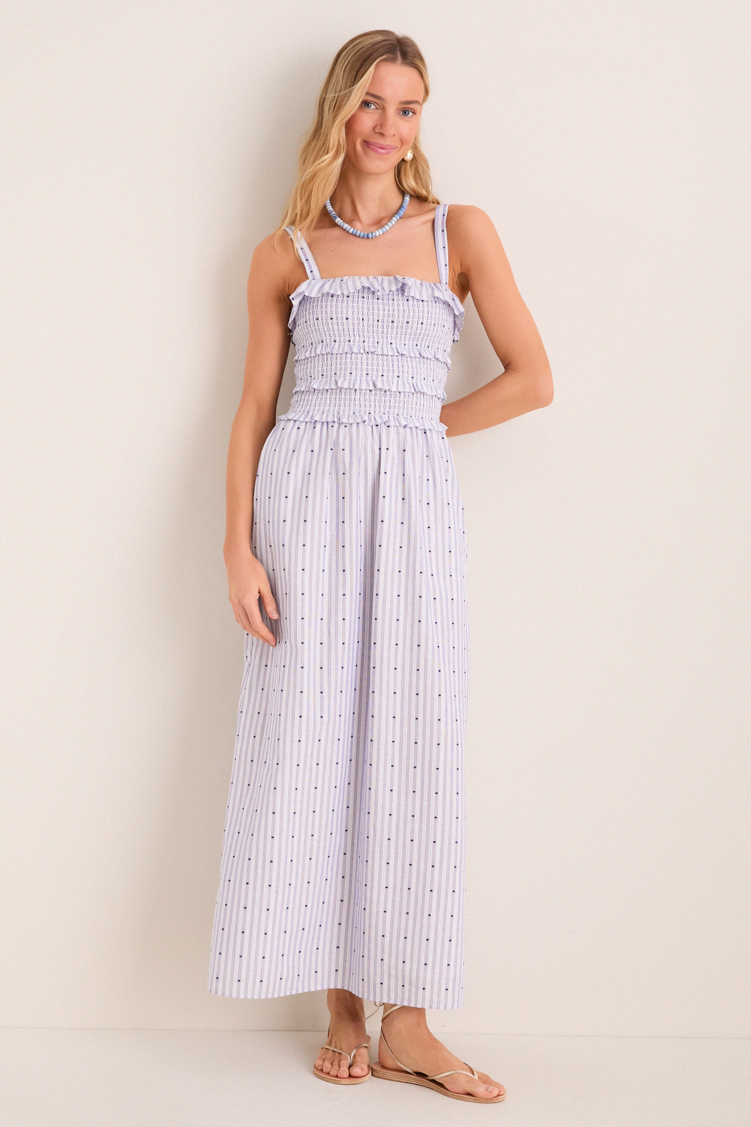Navy and White Analiese Nap Dress | Tuckernuck (US)