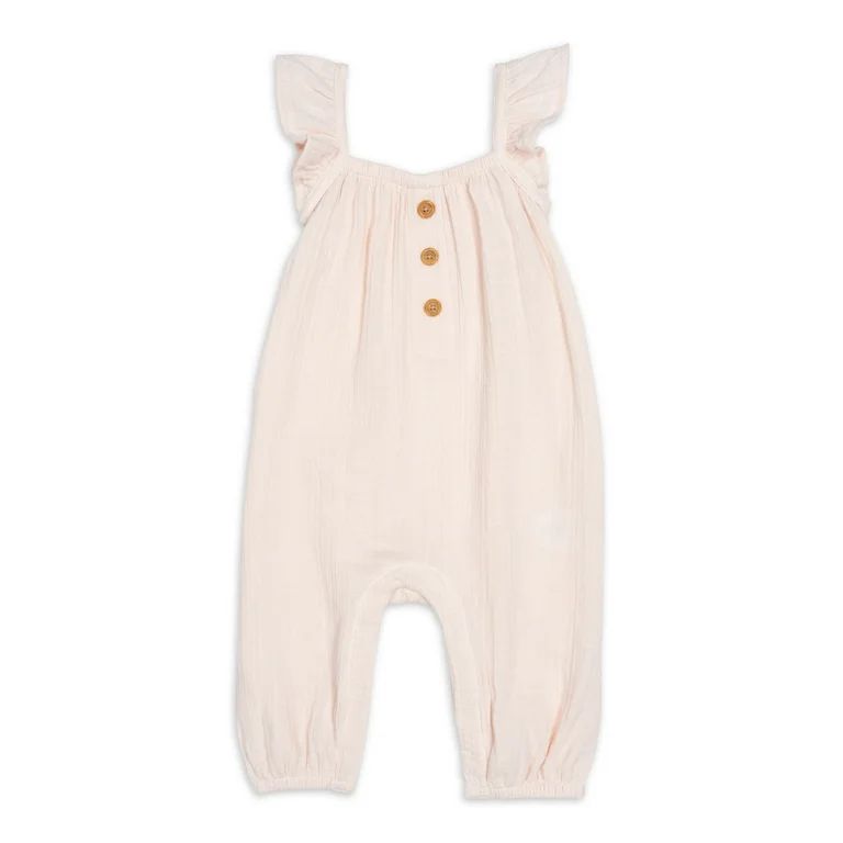 Modern Moments by Gerber Baby Girl Long Leg Romper, Sizes 0/3 Months - 24 Months | Walmart (US)