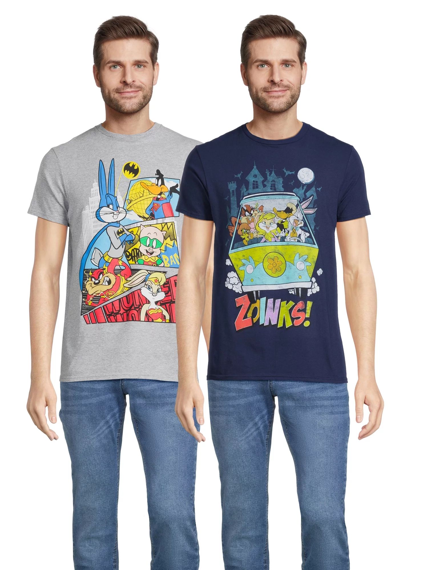 Warner Bros Men’s and Big Men’s Scooby Doo and Looney Tunes Graphic Tee, 2-Pack, Sizes S-3XL | Walmart (US)