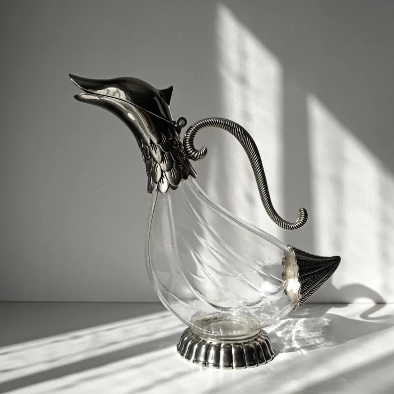 Vintage Silea Duck Decanter \u2013 Bird Shaped Glass & Silver Plated Wine Carafe, French Barware ... | Etsy (Global)