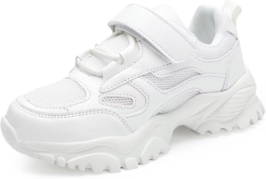 DSWED Unisex-Child Leather Lightweight Breathable Knit Athletic Running Sneakers for Kids Shoes f... | Amazon (US)